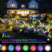 12Pack Outdoor LED Solar Lights Waterproof Starburst Solar Firefly Lights Lawn Lamp Garden Lamp for Path Landscape Decorative Econic Blanks