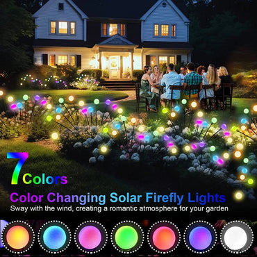 12Pack Outdoor LED Solar Lights Waterproof Starburst Solar Firefly Lights Lawn Lamp Garden Lamp for Path Landscape Decorative Econic Blanks