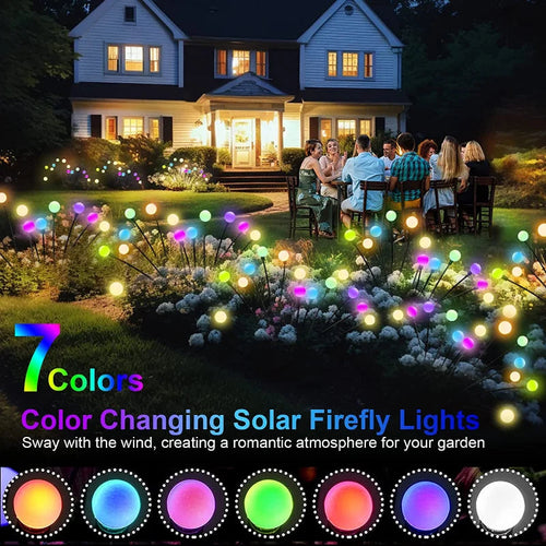 12Pack Outdoor LED Solar Lights Waterproof Starburst Solar Firefly Lights Lawn Lamp Garden Lamp for Path Landscape Decorative Econic Blanks