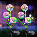 1PC/2PC 1 head/3 head solar LED dandelion outdoor ground mounted light,suitable for courtyard,garden,and landscape decoration Quick Pick Grocers