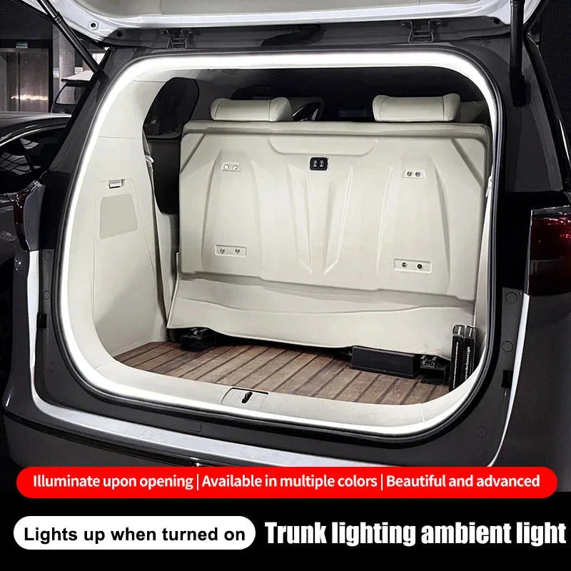 LED Car Trunk Light Strip Automatic On/Off Sensor Ambient Light Bar Waterproof Concealed Installation for Auto Decor Accessories Econic Blanks