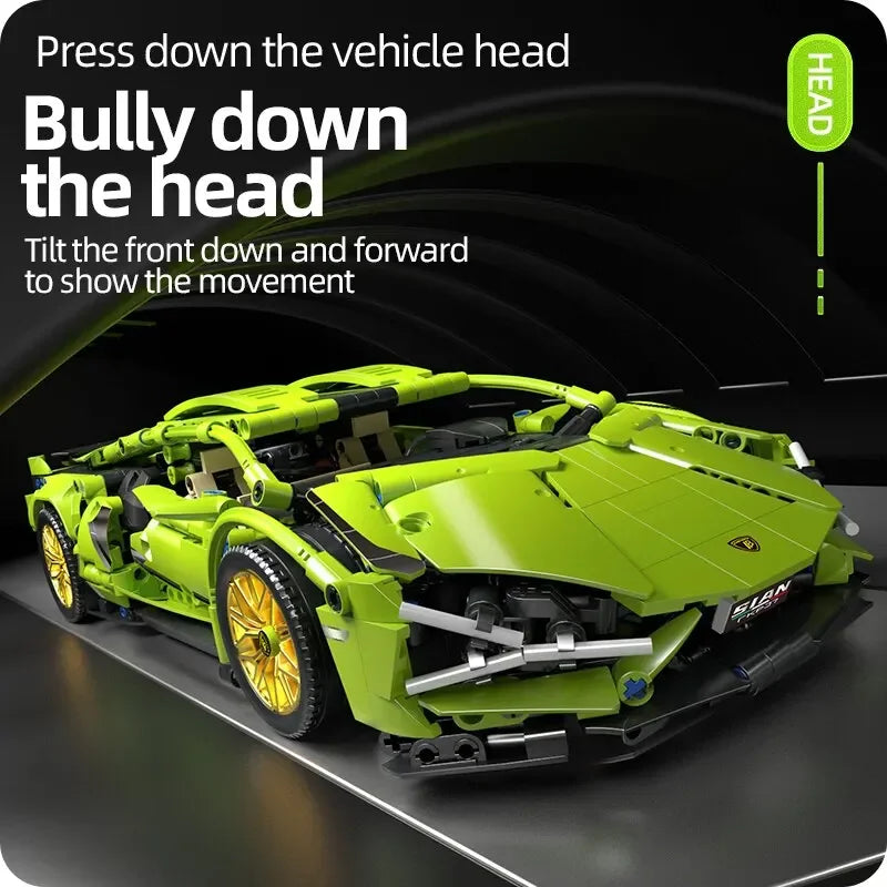 Technical Racing Sport Car 1280PCS Model Building Blocks City Mechanical Speed Vehicle Supercar Brick Puzzle Toys Kid Adult Gift Purest Peak Salt