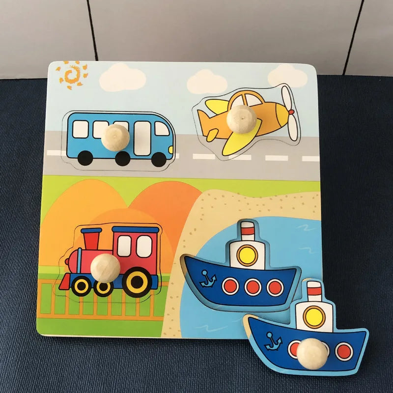 Baby Wooden Puzzles Montessori Toys 1 2 3 Years Toddler Toys Hand Grab Board Alphabet Number Cognition Learning Educational Toys Quick Pick Grocers