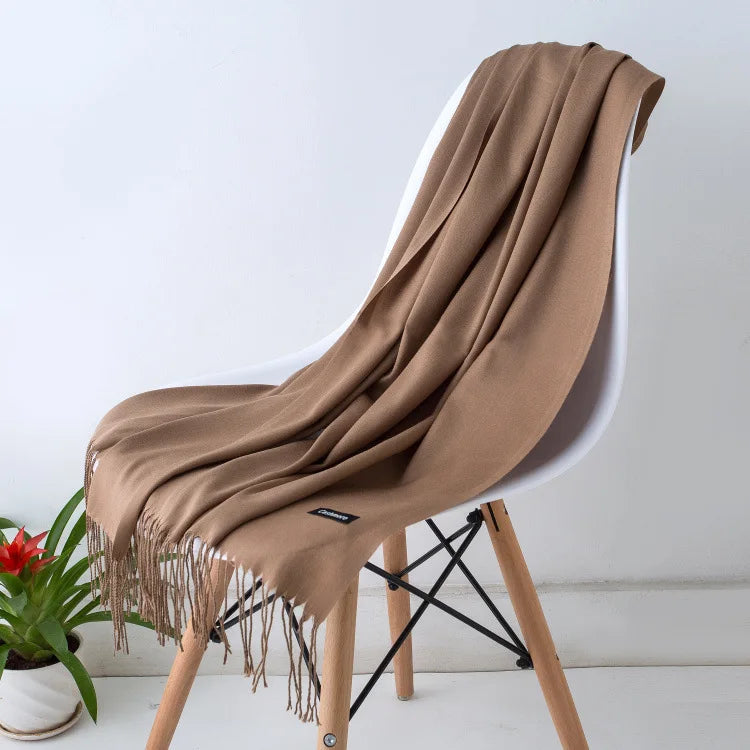 Fashion Solid Scarf Women Cashmere Soft Winter Warm Scarves Hijab Female Long Headband Shawl Wraps Bandana Foulard 2022 Echarpe Quick Pick Grocers