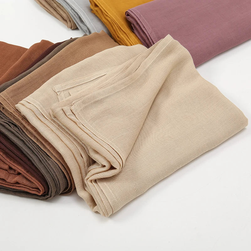 Fashion Modal Hijab Rayon Cotton Shawls Muslim Hijabs For Women Plain Scarf Big Size Headscarf Islamic Turban Headband 190*85cm Quick Pick Grocers