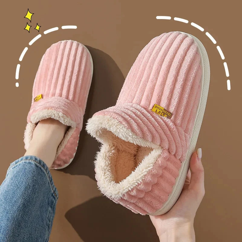 Shevalues Winter Men Slippers Short Plush Men Cotton Boots Indoor Fluffy House Fur Slippers Men Casual Soft Fur Furry Men Shoes Purest Peak