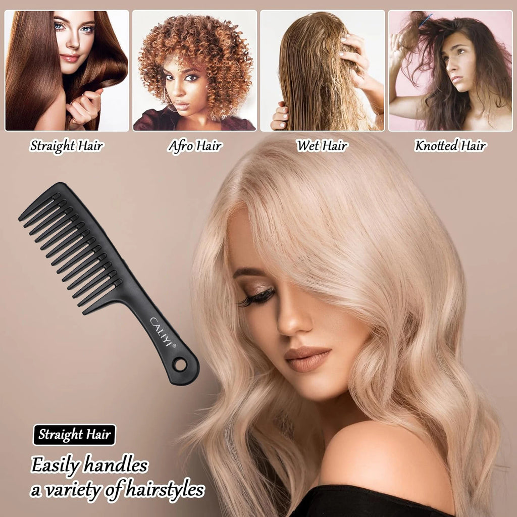 CALIYI Large Wide Tooth Comb Shower Smooth Hair comb for wet curly hair Durable Hair Brush Styling Tools Quick Pick Grocers