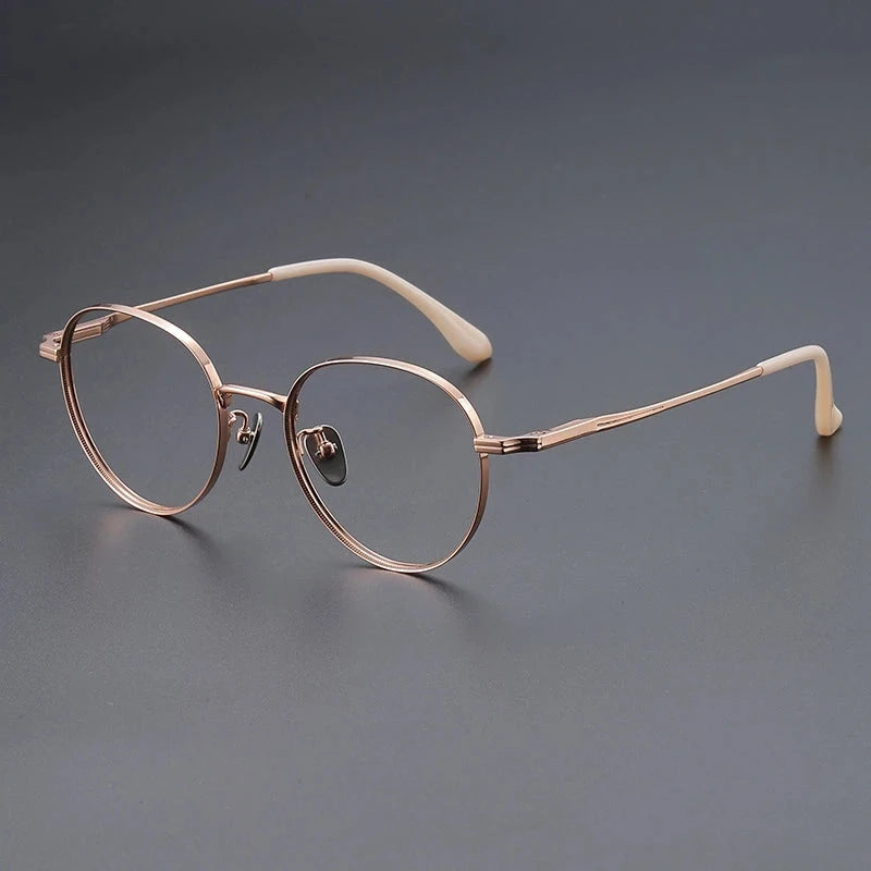YIMARUILI Luxury Pure Titanium Men and Women Eyeglasses Frame Retro Round Big Wide-rimmed Optical Prescription Glasses CT-266 Econic Blanks