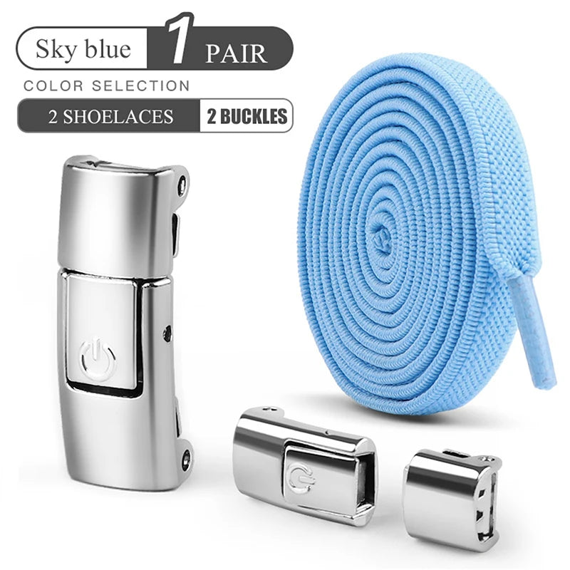 8mm No Tie Shoe Laces Press Lock Shoelaces Without Ties Elastic Laces Sneaker Kids Adult Widened Flat Shoelace for Shoes Quick Pick Grocers