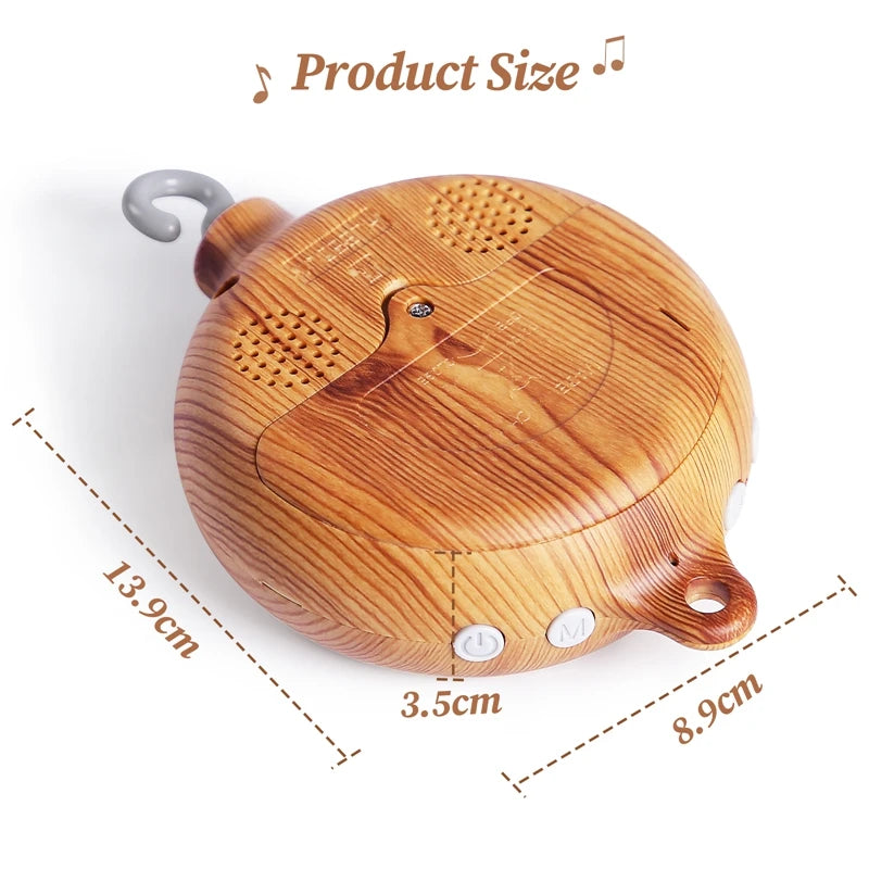 Revolving Music Box For Newborns Baby Crib Imitation Wood Color Hanging Rattle Baby Soothing Musical Toys 0-12 Months Baby Gift Purest Peak