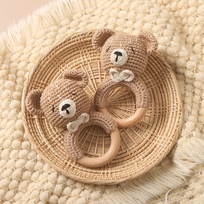 Baby Toys Crochet Animal Rattle Cartoon Music Rattle Toys for Baby Kawaii Teether Rattle Baby Toy 0 12 Months Montessori Toys Purest Peak