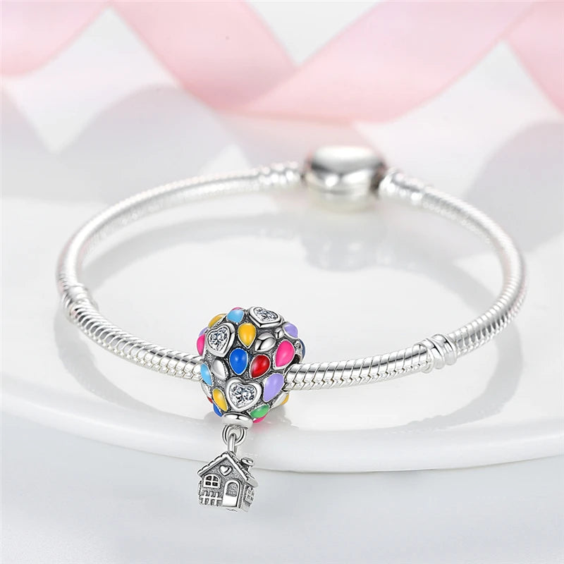 2025 Hot Sale Charms Bead 925 Sterling Silver Pink Butterfly Luminous Firefly Dangle Fit Bangle Bracelet Necklace DIY Jewelry Econic Blanks