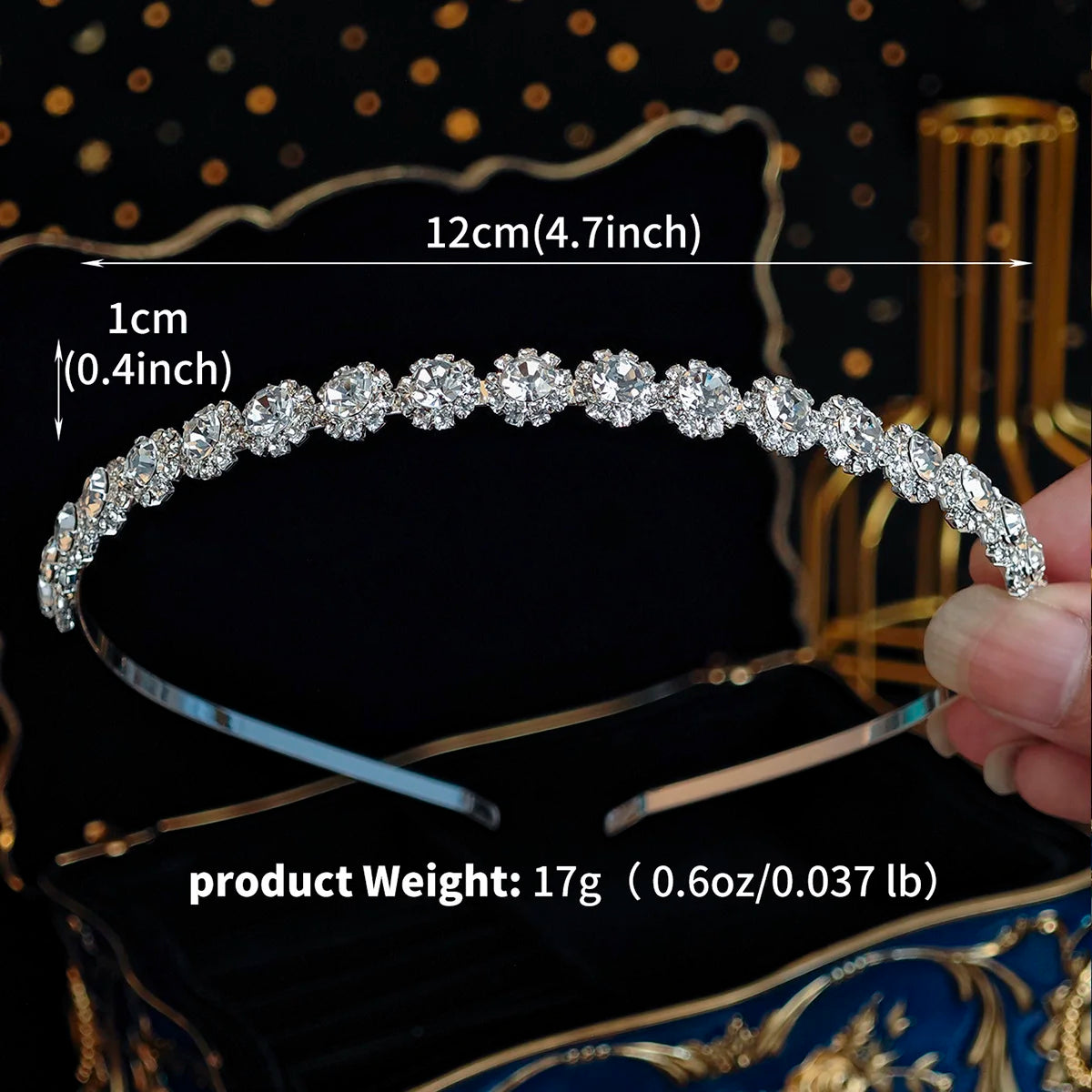 Sparkling Rhinestones Hair Bands Fashionable Crown Handmade Head Bands Jewelry Accessories School Halloween Gifts for Girls Quick Pick Grocers