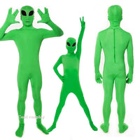 Kids Adult ET Alien Cosplay Costume Zentai Jumpsuits Green ET Alien Mascot Halloween Carnival Masquerade Bodysuit Suit Quick Pick Grocers