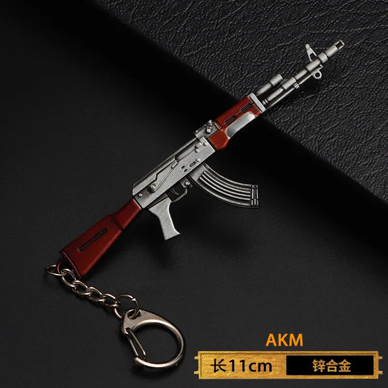 1pc Toy Gun Keychain, Alloy Toy Gun Model Pendant Car Key Chain Car Key Ring Gift For Men Boys Quick Pick Grocers