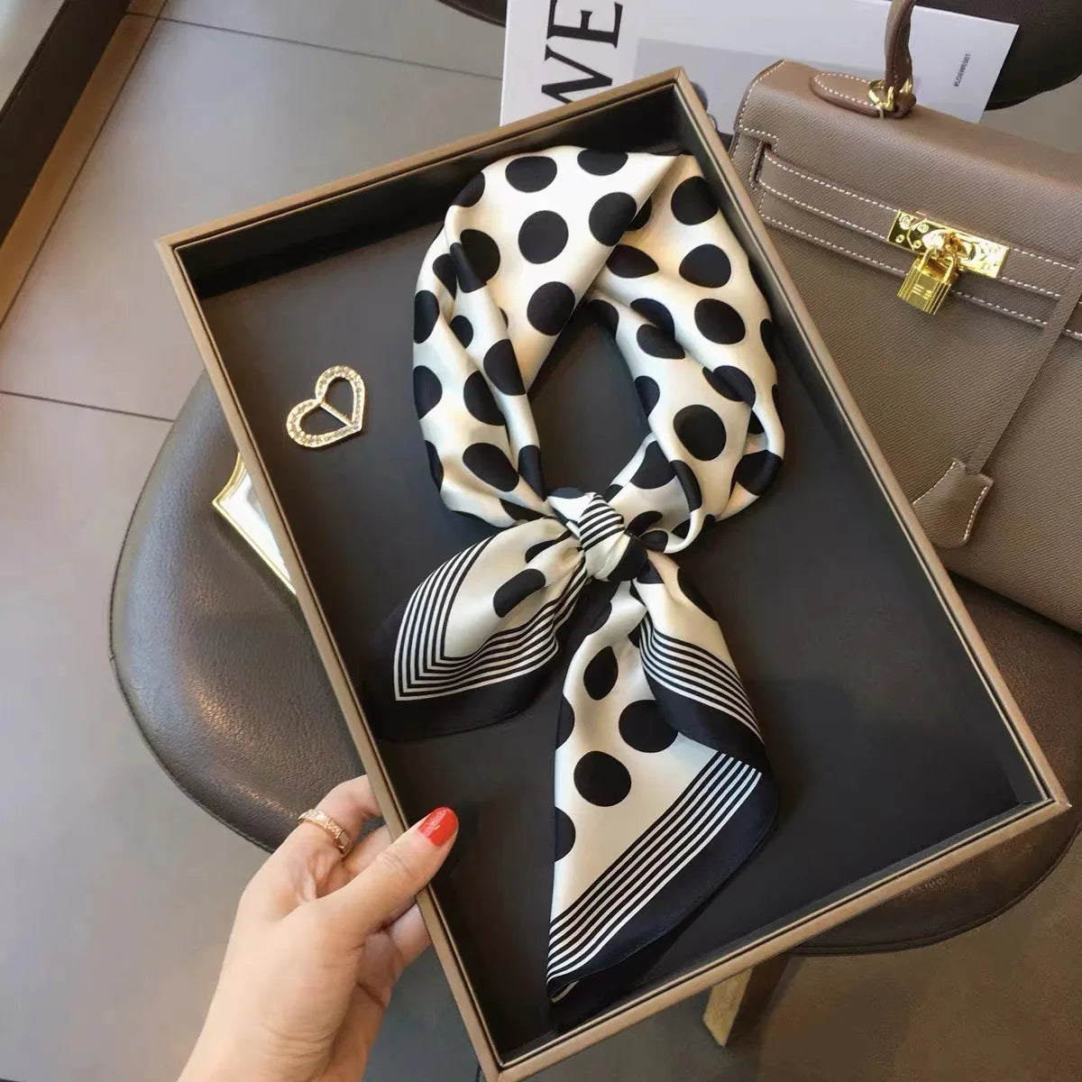 Fashion Luxury Brand 70cm Silk Square Scarf Women Satin Neck Tie Female Hair Bandana Headkerchief Shawl Wrap Hijab Echarpe Quick Pick Grocers