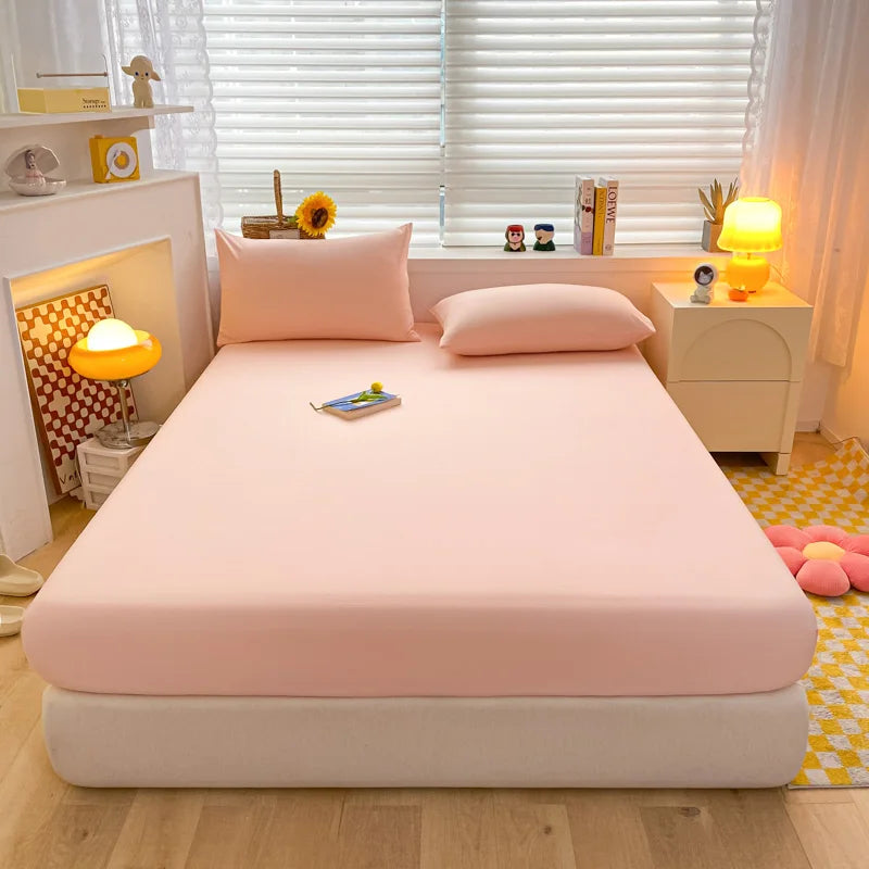 Soft Cotton Fitted Bed Sheet with Elastic Mattress Cover Quick Pick Grocers