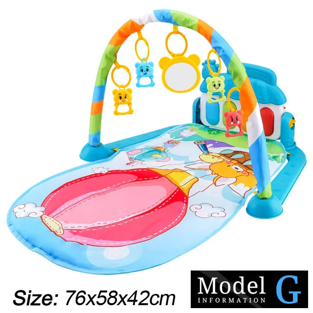 Baby Fitness Stand Music Play Gym Activity Toys Newborn Piano Crawling Blanket Pedal Game Pad Early Education 0-36 Months Gifts Purest Peak