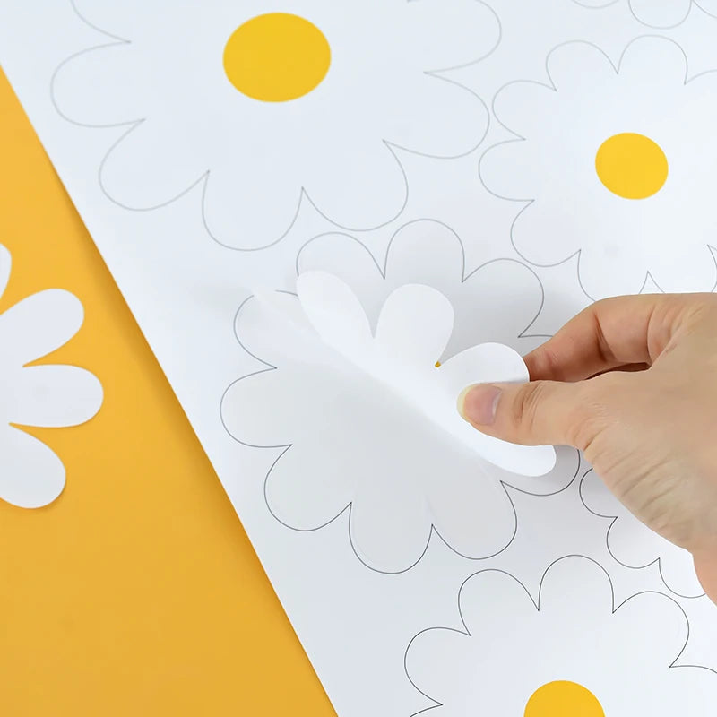 White Daisy Flower Wall Stickers Kids Room Living Room DIY Art Decas Baby Nursery Home Decoration PVC Window Sticker Quick Pick Grocers