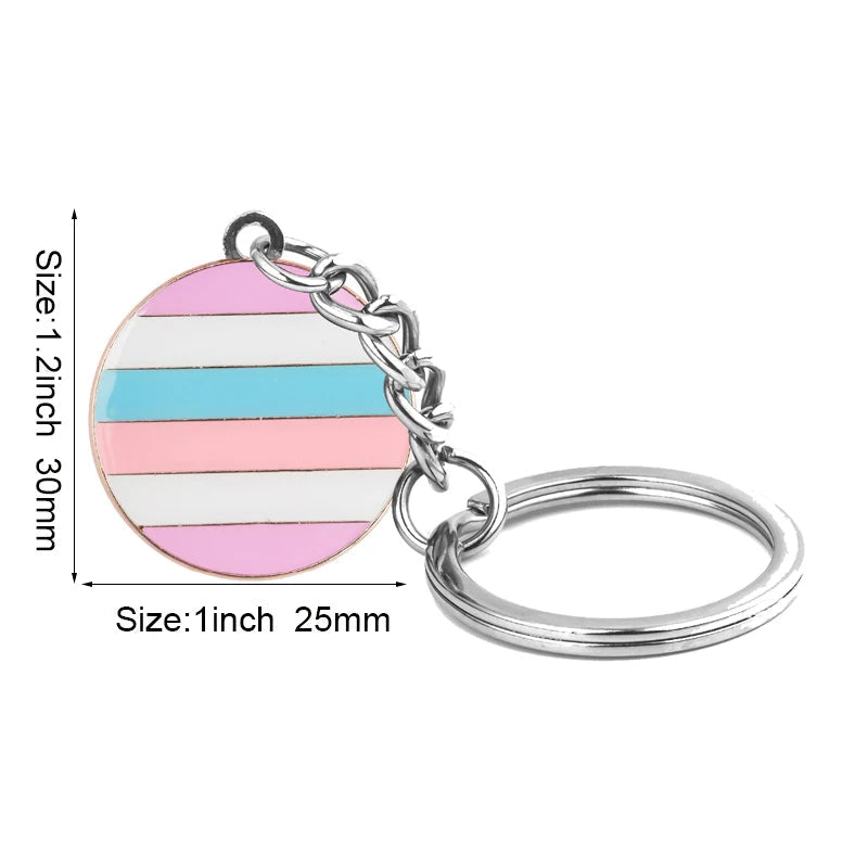 Progress Transgender Rainbow Pansexual pride Genderqueer pride Asexual Metal Key Ring Key Chain For Women Jewelry Quick Pick Grocers