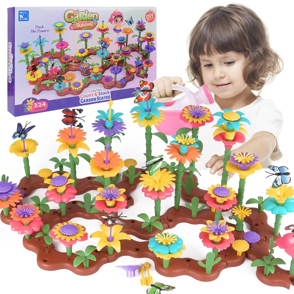 Grow Their Imagination with STEM Educational Flower Garden Building Toy - Perfect Gift for 3-7 Year Old Boys & Girls! Quick Pick Grocers