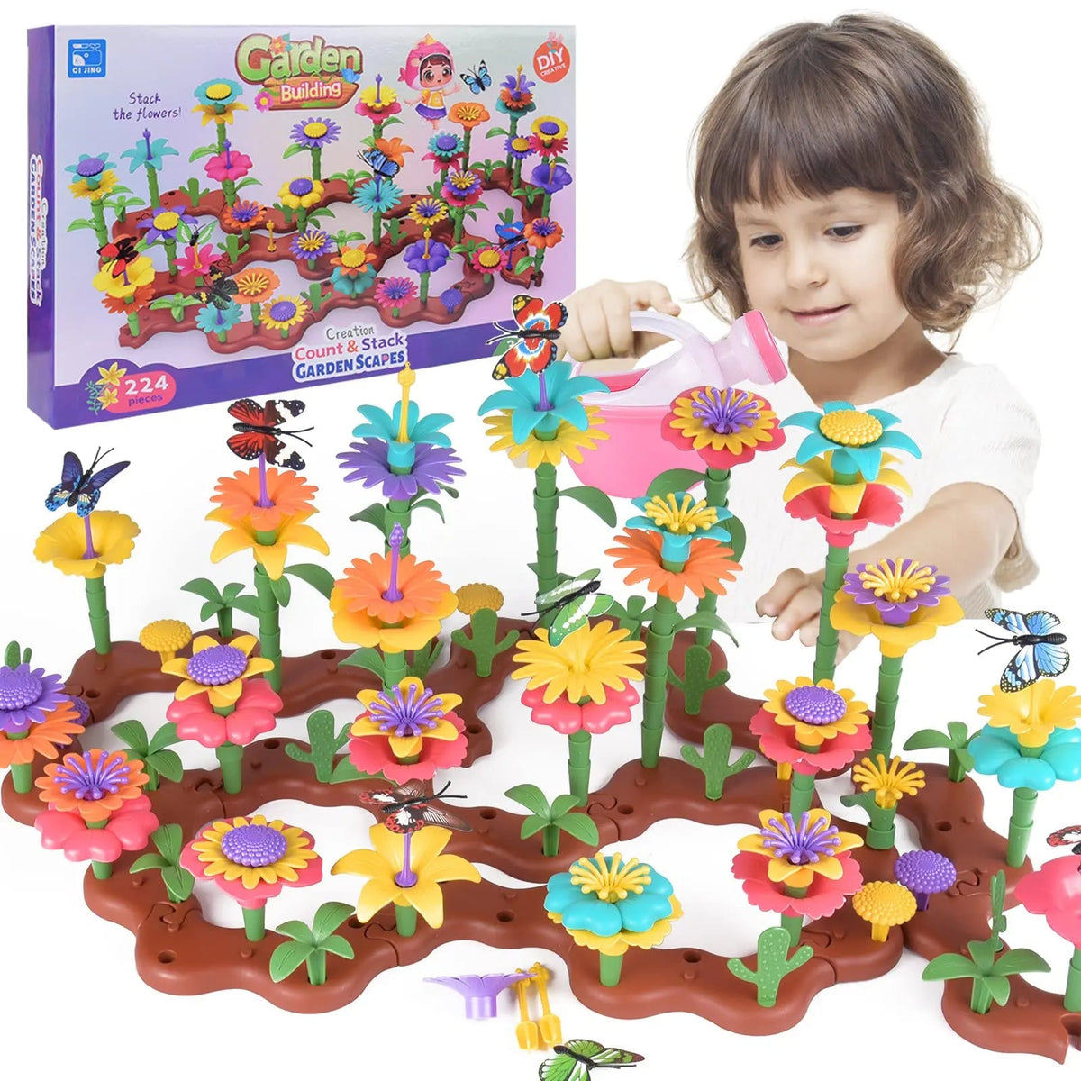 Grow Their Imagination with STEM Educational Flower Garden Building Toy - Perfect Gift for 3-7 Year Old Boys & Girls! Quick Pick Grocers