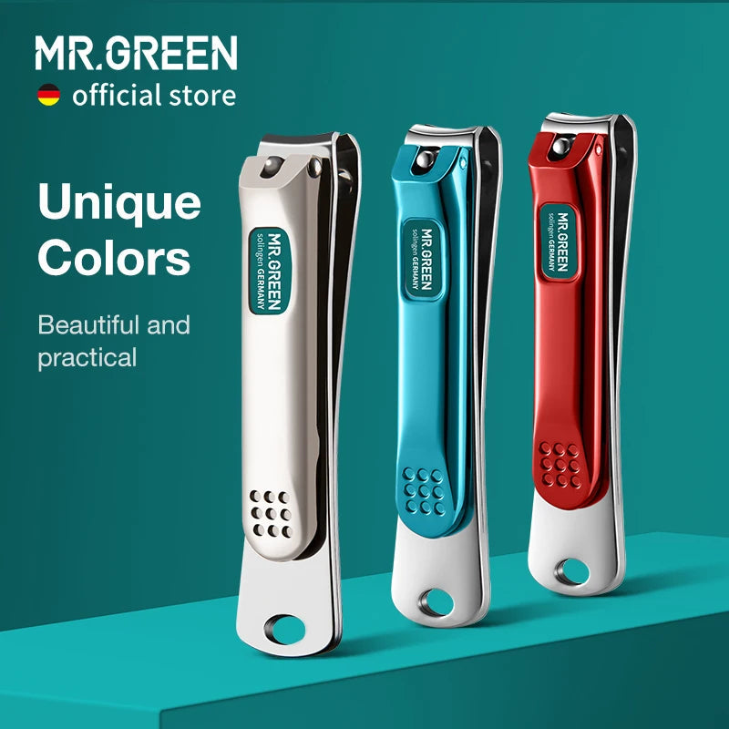 MR.GREEN Nail Clippers Stainless Steel Curved blade Clipper Fingernail Scissors Cutter Manicure tools trimmer with nail files Purest Peak