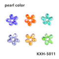 6pcs Irregular Shape Cute Mini Glass Flower Ornament Christmas Wedding Party Decor Supplies DIY Girl Jewelry Pendant Accessories Quick Pick Grocers
