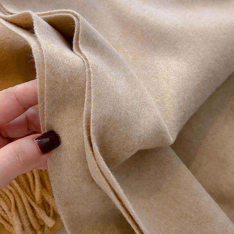 Luxury Winter Wool Scarf Women Cashmere Warm Pashmina Brand Foulard Female Shawls Wraps Thick Soft Bufanda Scarves Stole 2024 Quick Pick Grocers