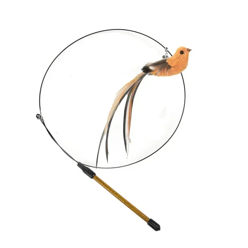 Simulation Bird Cat Toys Funny Interactive Peacock with Bell Cat Stick Toy for Kitten Playing Teaser Wand Toys Pet Cats Supplies Quick Pick Grocers