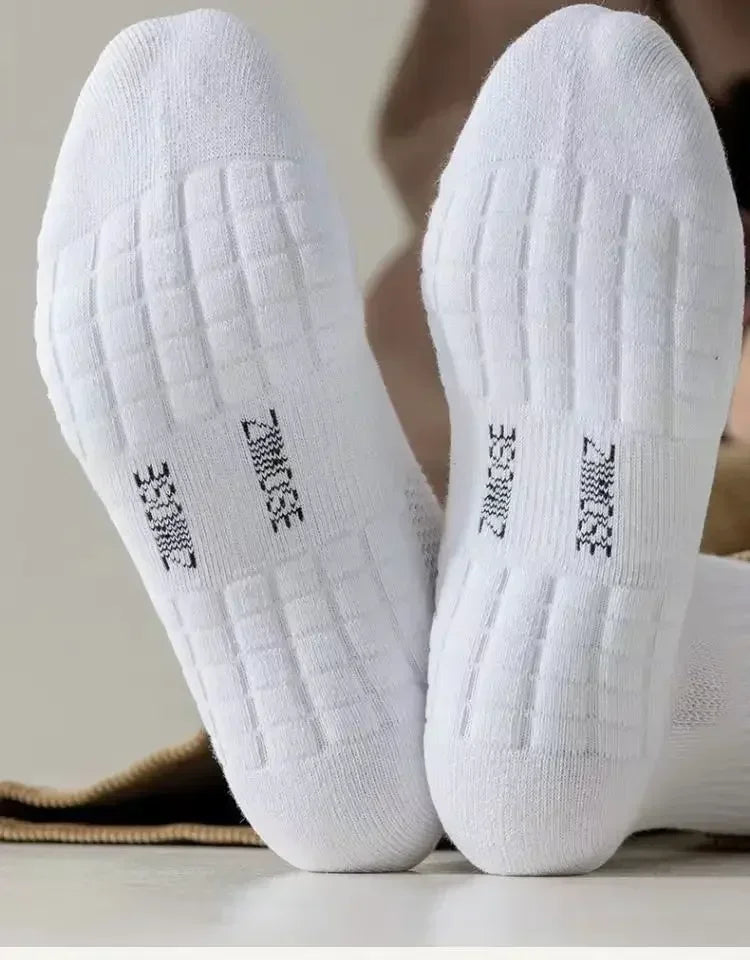 10pairs HLHYX Socks Men's Cotton Deodorant Winter Towel Bottom with Mid-tube White Stockings Thickened Sports Basketball Socks Quick Pick Grocers