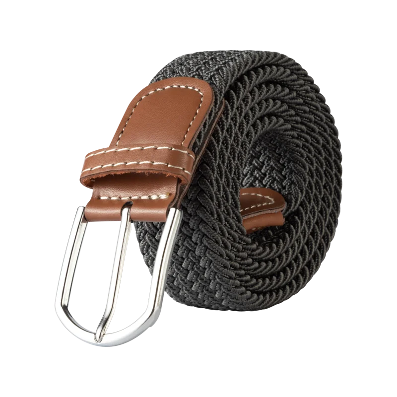 107/120/130CM Fashion Female Elastic Casual Stretch Woven Belt Unisex Canvas Elastic Belts for Women Jeans Pin Buckle Men Belt Quick Pick Grocers