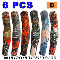 6 PCS Tattoo Sleeves Unisex Summer Cycling Sun Protection Arm Covers Beach Driving Fishing Breathable Nightclub Elastic Sleeves Quick Pick Grocers