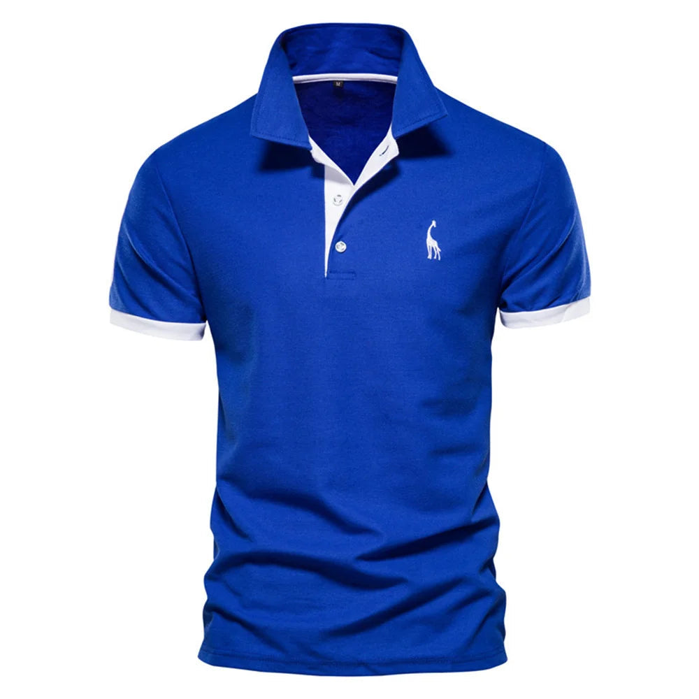 Dropshipping Polo Giraffe Shirt Men Quality Embroidery Summer Short Sleeve Polo Casual Business Social Mens Polos BR Size Quick Pick Grocers