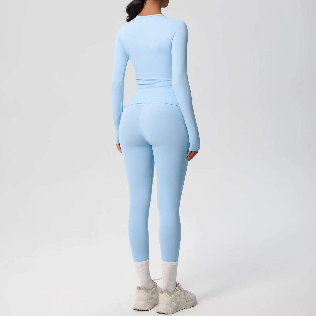 2 PCS Sportswear Yoga Set Gym Clothes Yoga Suits For Women Fitness Set Tracksuits Sports Long Sleeve Crop Top Gym Leggings Quick Pick Grocers