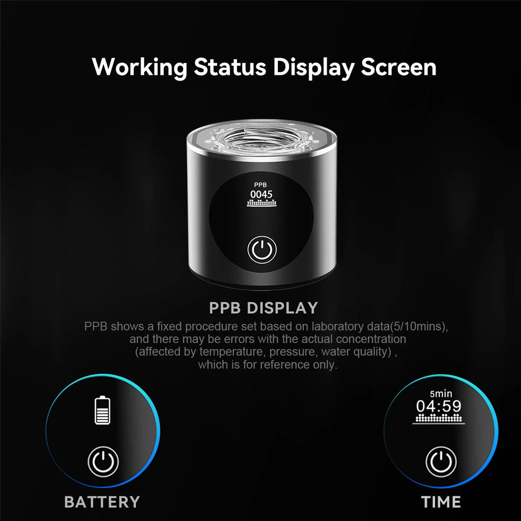 ALTHY Performance Hydrogen Water Generator Bottle DuPont SPE+PEM Dual Chamber + PPB&Time&Battery Display + H2 Inhalation Device Quick Pick Grocers