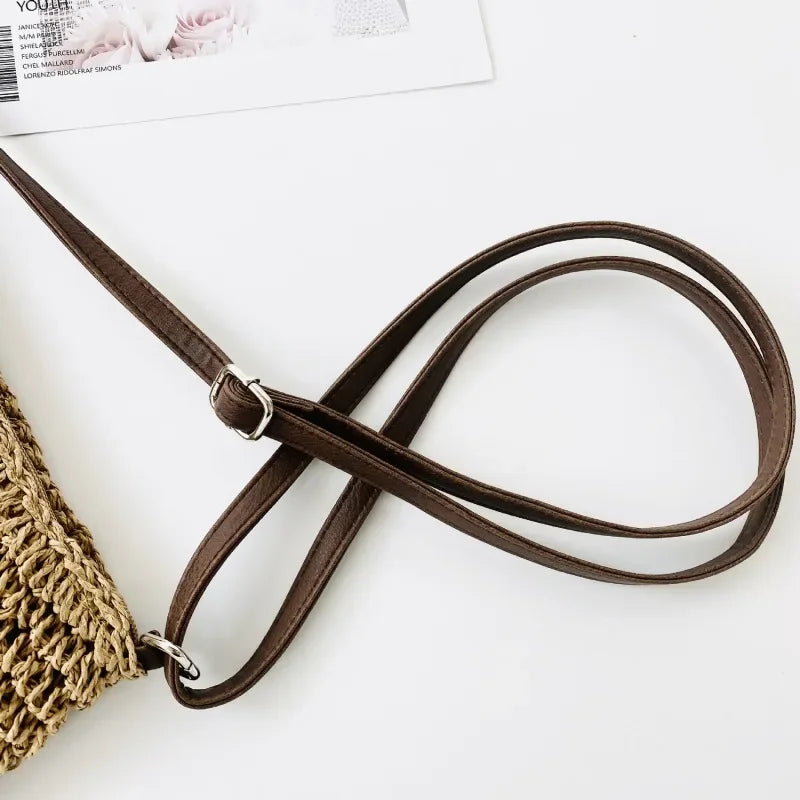 Ladies Fashion Summer Straw Crossbody Bag Women Beach Holiday Shopping Woven Shoulder Handbag Messenger Purses For Women Bags Quick Pick Grocers