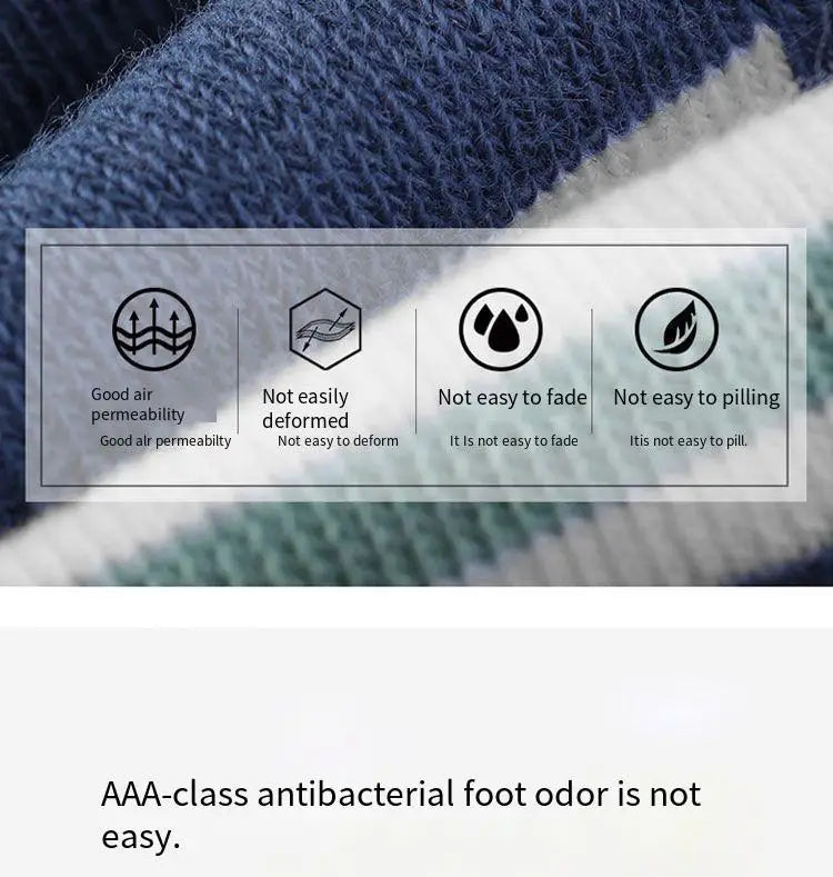 Men's Pure Cotton Socks Spring Striped Casual Socks Men's Anti-odor Antibacterial Business Socks High Quality Sports Sock Meias Quick Pick Grocers