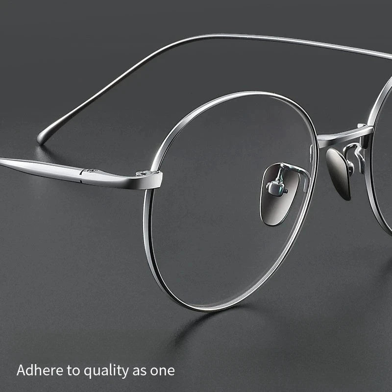 FIRADA Vintage Comfortable Eyeglasses Fashion Round Pure Titanium Eyewear Luxury Prescription Glasses Frame For Men Women ST1644 Econic Blanks