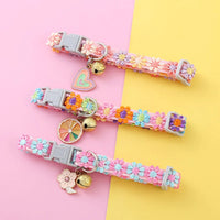 Pet Collar With Bell Cartoon Footprint Colorful Dog Puppy Kitten Collar Adjustable Safety Bell Ring Necklace Pet Accessories Econic Blanks
