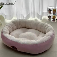 Plush Oval Pet Bed for Dogs and Cats, Thickened achine Washable All-Season Dog Cat Cushion for Small Medium Large Breeds Quick Pick Grocers