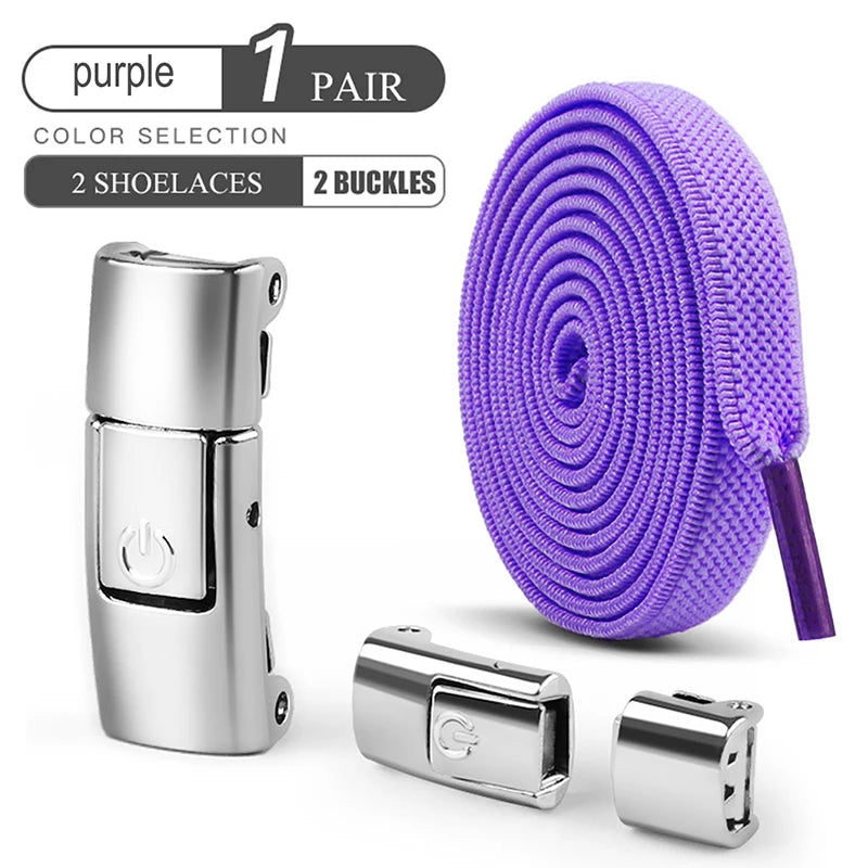 8mm No Tie Shoe Laces Press Lock Shoelaces Without Ties Elastic Laces Sneaker Kids Adult Widened Flat Shoelace for Shoes Quick Pick Grocers