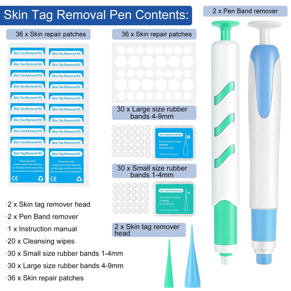 2-IN-1 Auto Skin Tag Removal Tool Kit with Cleansing Swabs Facial Skin Care Tool Quick Pick Grocers