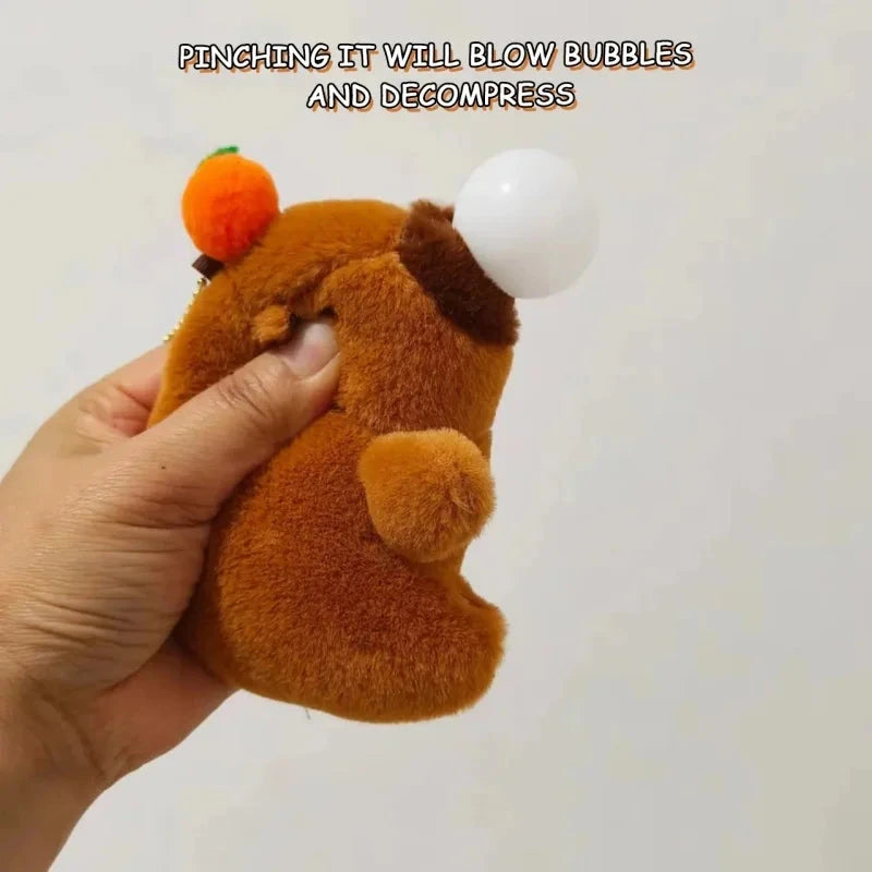 1-20PCS Plush Persimmon Wagging Tail Capybara Key Pendant Cute Plush Keychain Plush Doll Toy Schoolbag Pendant Gift Pendant Econic Blanks