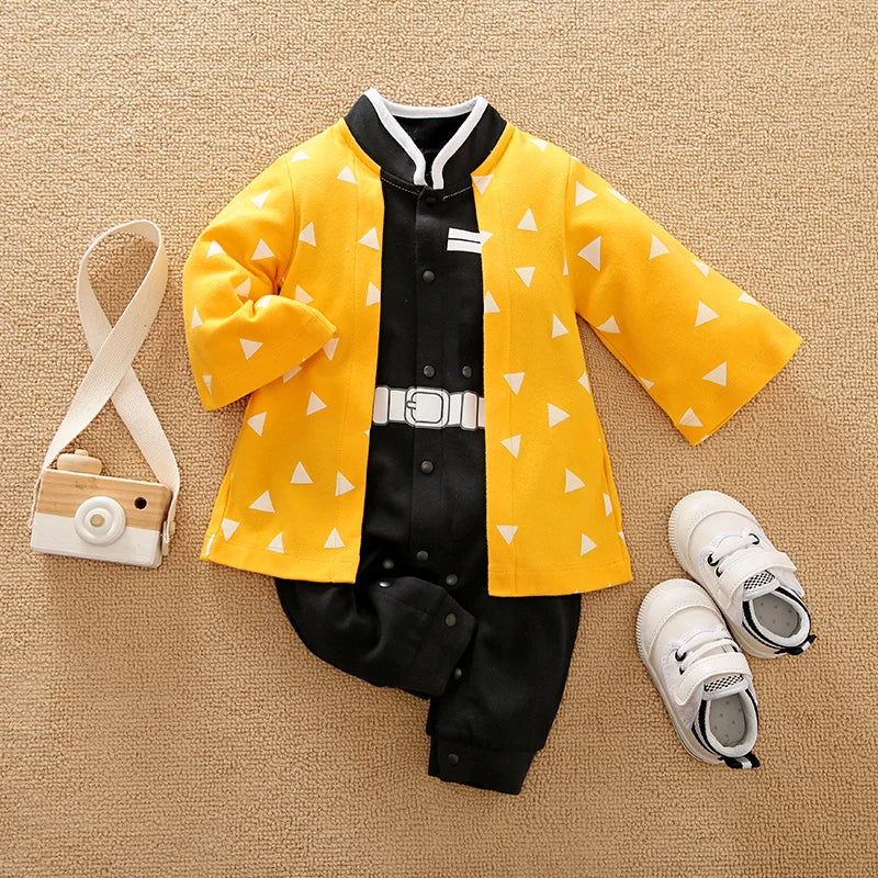 Newborn Baby Anime Cape Style Children Long Sleeve Cotton Bodysuit, Cute Kids Boys Girls Romper Econic Blanks