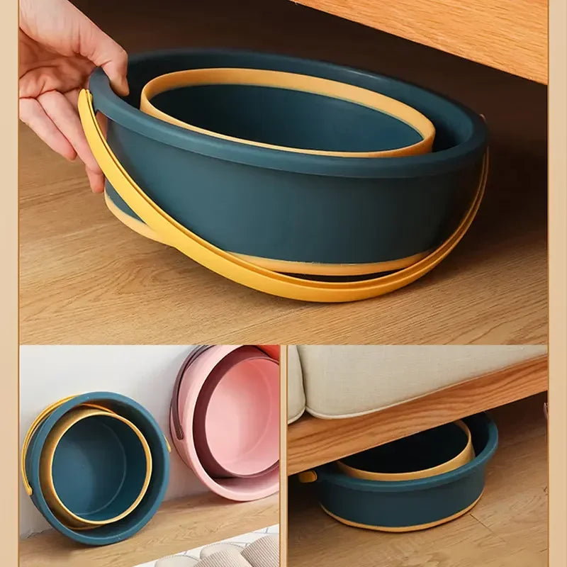 5/10/17L Portable Folding Bucket Multifunctional Thickened Silicone Bucket for Car Washing and Fishing Camping Folding Bucket Quick Pick Grocers