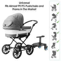 Universal Strollers Step Board Adapter with Seat Second Child Jogger Twins Scooter Baby Pram Hitchhiker Bumper Purest Peak