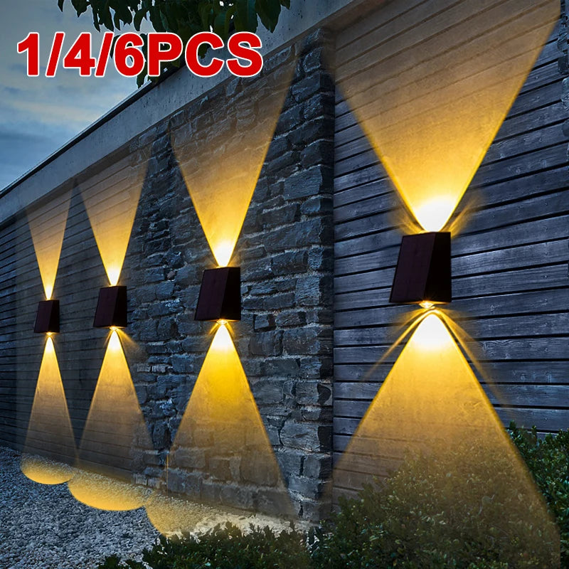 NEW Upgrade LED Outdoor Wall Solar Lights Waterproof Garden Wall Decoration Lighting For Villa Patio Stair Corridor Quick Pick Grocers