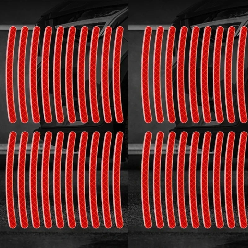 Car Wheel Hub Reflective Stripes - Safety Tire Warning Stickers for Night Driving Econic Blanks