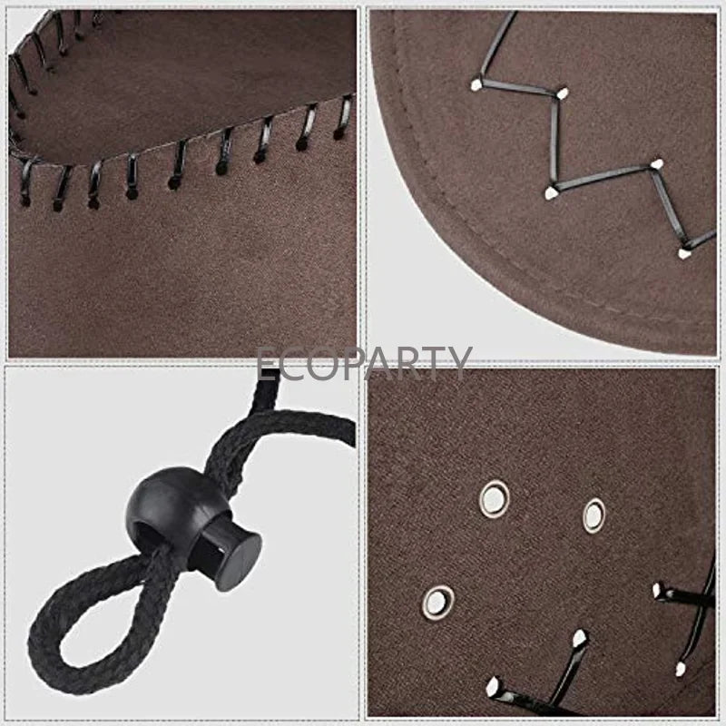 Cowboy Costume Accessories Cowboy Hat Bandanna Toy Guns with Belt Holsters Cowboy Set for Halloween Party Dress Up Six Piece Set Quick Pick Grocers